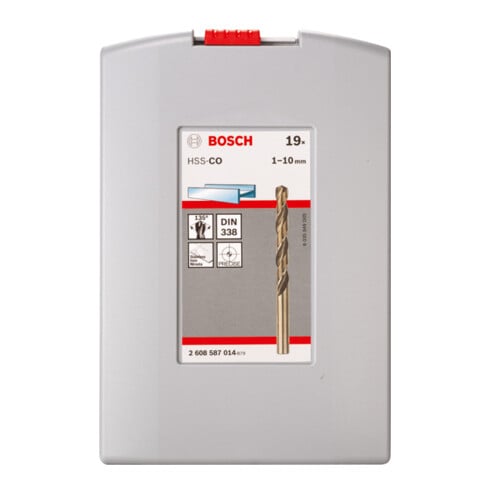 Bosch metaalboren set HSS-Co (kobaltlegering), ProBox 19 stuks DIN 338 1-10 mm