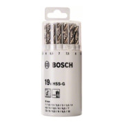 Bosch metaalboren set HSS-G DIN 338 135°, 19-delig 1 - 10 mm kunststof ronde doos