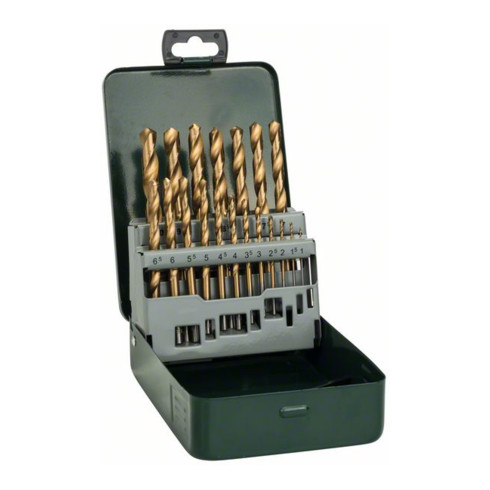 Bosch metaalboren set HSS-TiN, 19 stuks, metalen doos