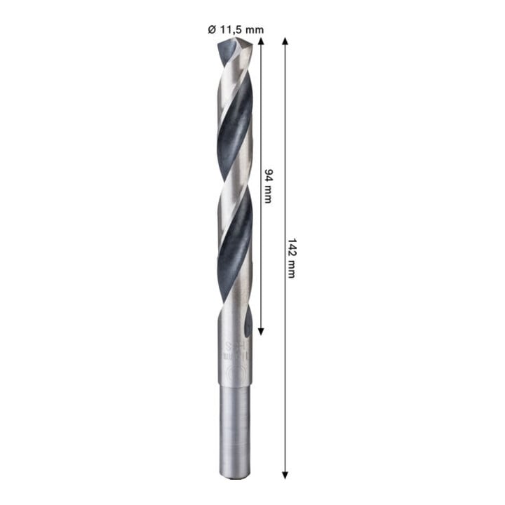 Bosch Metal HSS Spiralbohrer, 11,5 x 94 x 142 mm, CYL Reduzierter Schaft