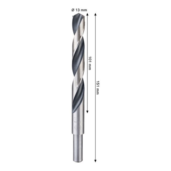 Bosch Metal HSS Spiralbohrer, 13 x 101 x 151 mm, CYL Reduzierter Schaft