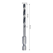 Bosch Metal HSS Spiralbohrer, 4,2 x 43 x 83 mm, HEX 1/4 Schaft-4