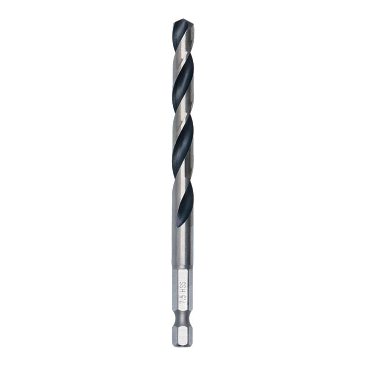 Bosch Metal HSS Spiralbohrer, 7,5 x 69 x 109 mm, HEX 1/4 Schaft