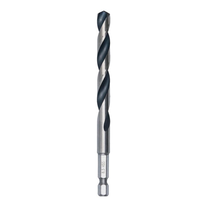 Bosch Metal HSS Spiralbohrer, 8,5 x 75 x 117 mm, HEX 1/4 Schaft