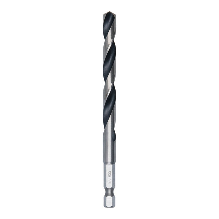 Bosch Metal HSS Spiralbohrer, 8 x 75 x 117 mm, HEX 1/4 Schaft