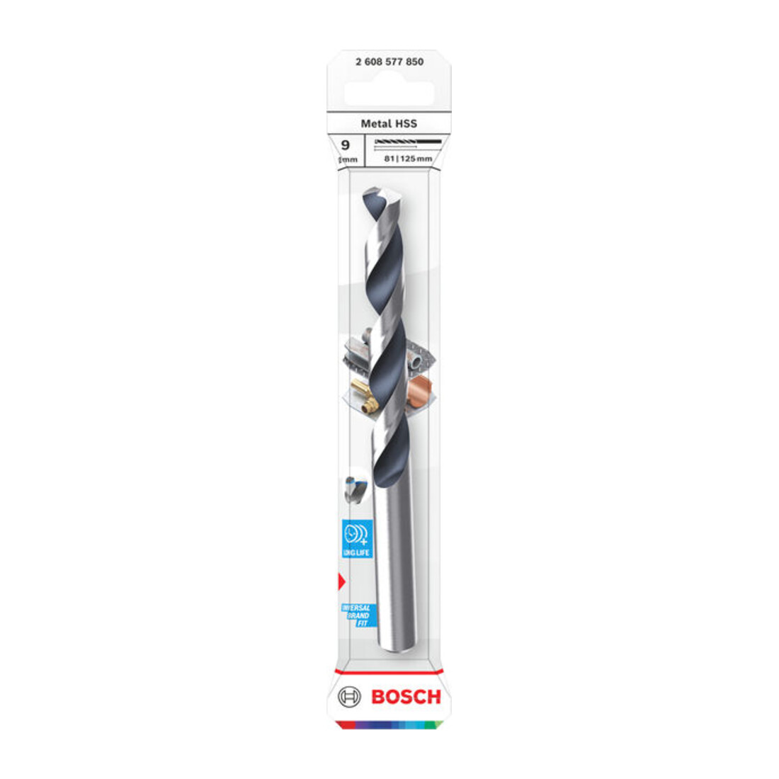 Bosch Metal HSS Spiralbohrer, 9 x 81 x 125 mm, CYL-Schaft