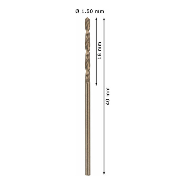 Bosch Metallbohrer HSS-Co DIN 338 1,5 x 18 x 40 mm