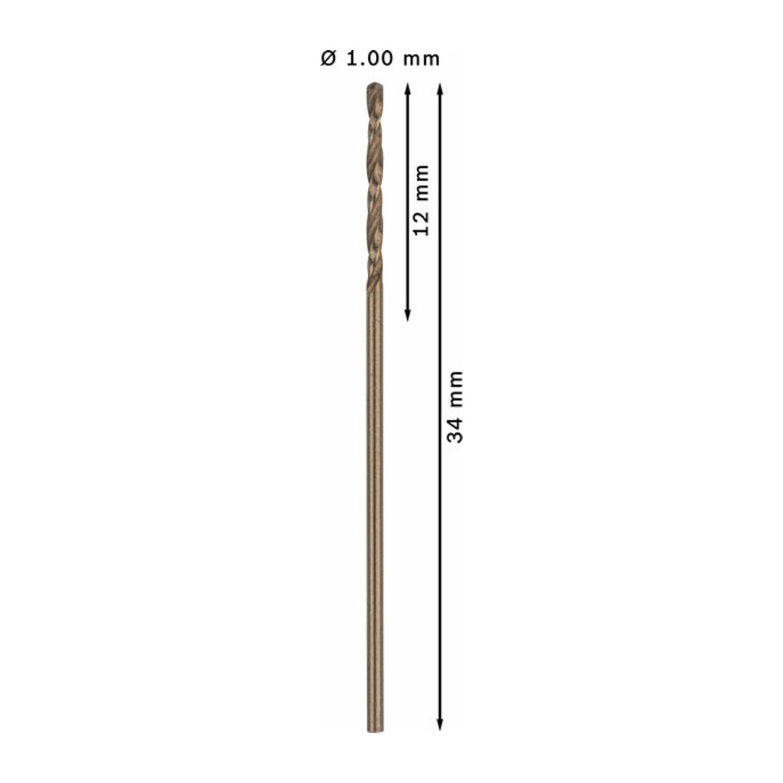 Bosch Metallbohrer HSS-Co DIN 338 1 x 12 x 34 mm