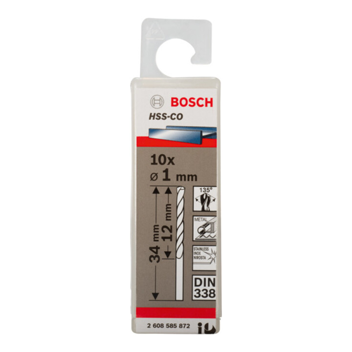 Bosch Metallbohrer HSS-Co DIN 338 1 x 12 x 34 mm