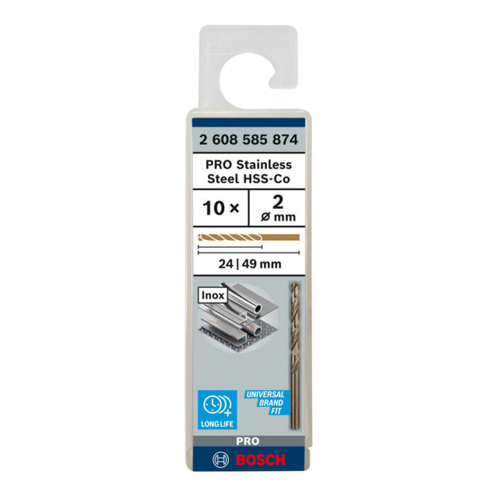Bosch Metallbohrer HSS-Co DIN 338 2 x 24 x 49 mm