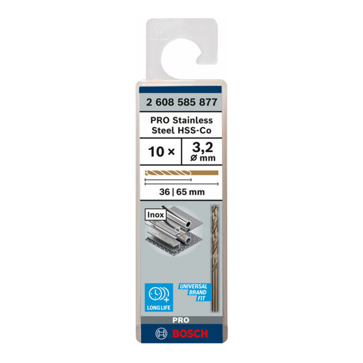 Bosch Metallbohrer HSS-Co DIN 338 3,2 x 36 x 65 mm