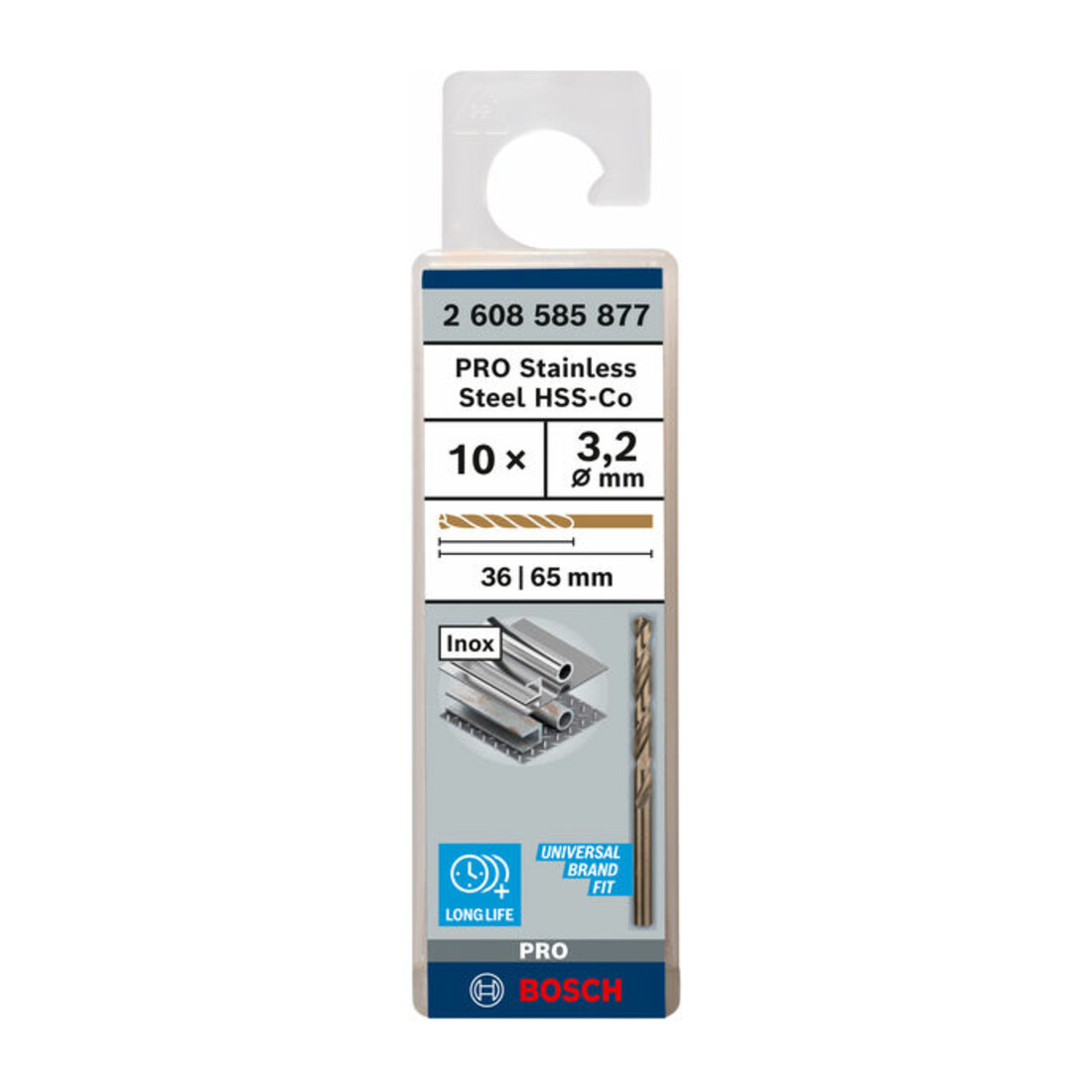 Bosch Metallbohrer HSS-Co DIN 338 3,2 x 36 x 65 mm