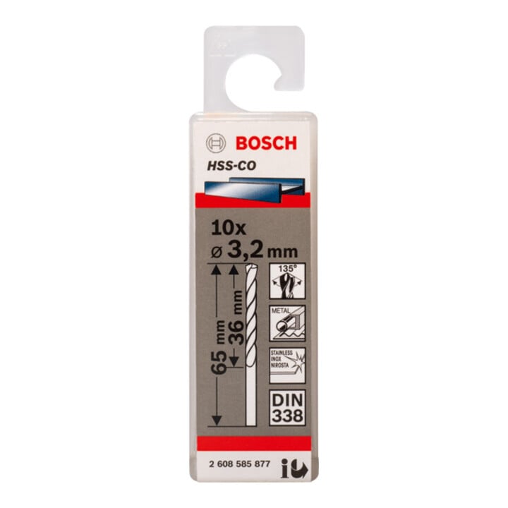 Bosch Metallbohrer HSS-Co DIN 338 3,2 x 36 x 65 mm