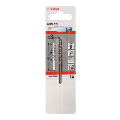 Bosch Metallbohrer HSS-Co DIN 338 3 x 33 x 61 mm