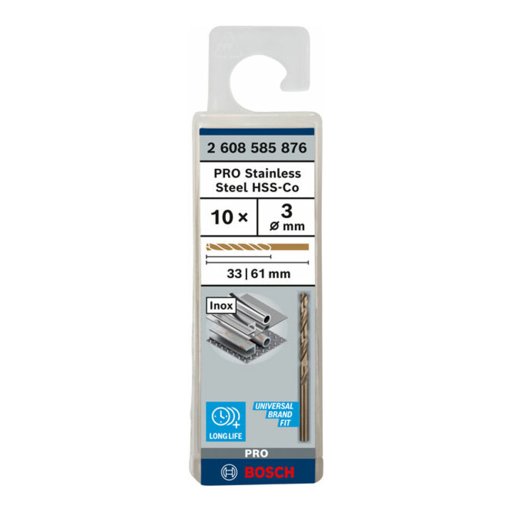 Bosch Metallbohrer HSS-Co DIN 338 3 x 33 x 61 mm