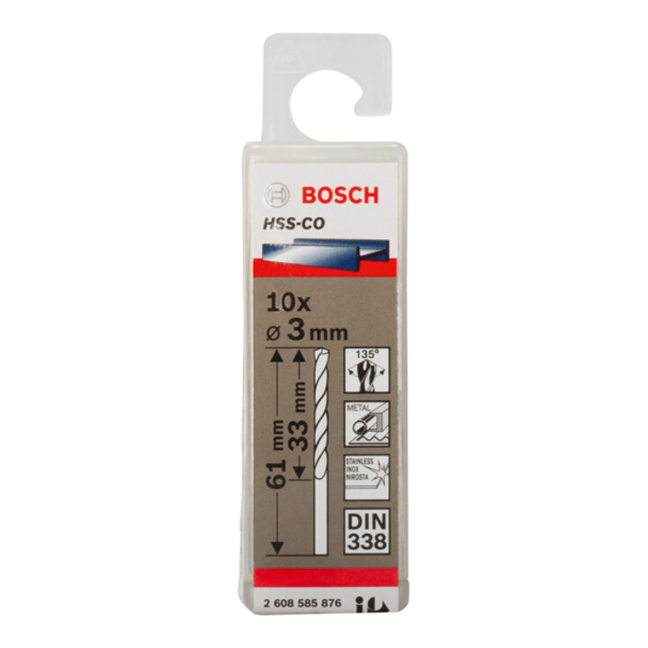 Bosch Metallbohrer HSS-Co DIN 338 3 x 33 x 61 mm