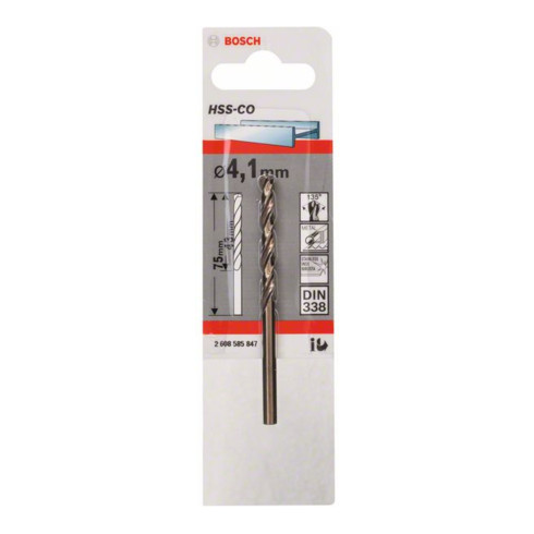 Bosch Metallbohrer HSS-Co DIN 338 4,1 x 43 x 75 mm