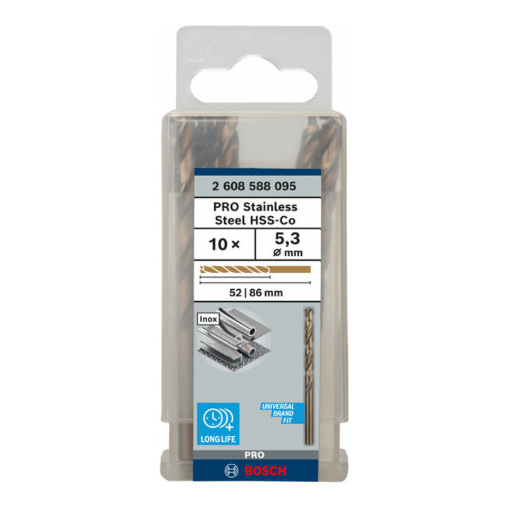 Bosch Metallbohrer HSS-Co DIN 338 5,3 x 52 x 86 mm