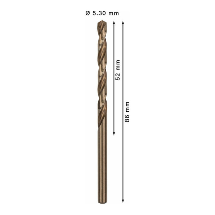 Bosch Metallbohrer HSS-Co DIN 338 5,3 x 52 x 86 mm
