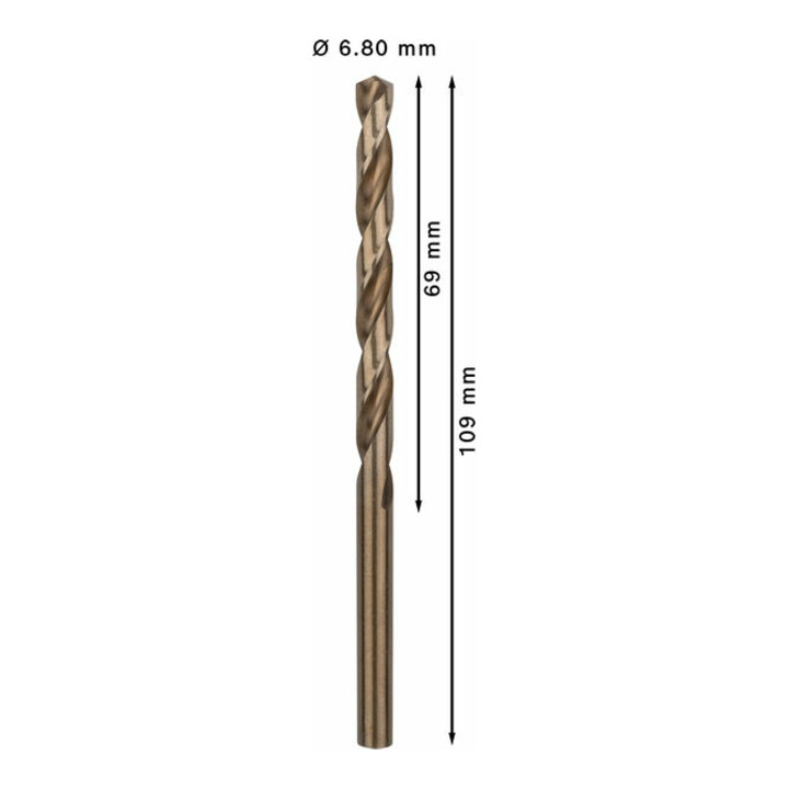 Bosch Metallbohrer HSS-Co DIN 338 6,8 x 69 x 109 mm