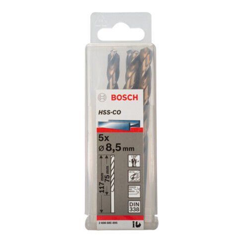 Bosch Metallbohrer HSS-Co DIN 338 8,5 x 75 x 117 mm