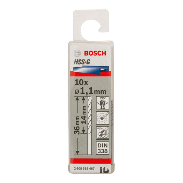 Bosch Metallbohrer HSS-G DIN 338 1,1 x 14 x 36 mm
