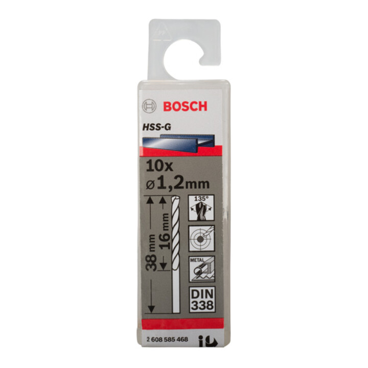 Bosch Metallbohrer HSS-G DIN 338 1,2 x 16 x 38 mm