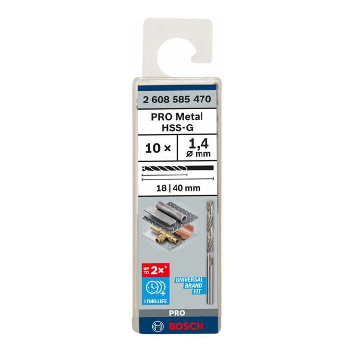 Bosch Metallbohrer HSS-G DIN 338 1,4 x 18 x 40 mm