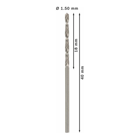 Bosch Metallbohrer HSS-G DIN 338 1,5 x 18 x 40 mm