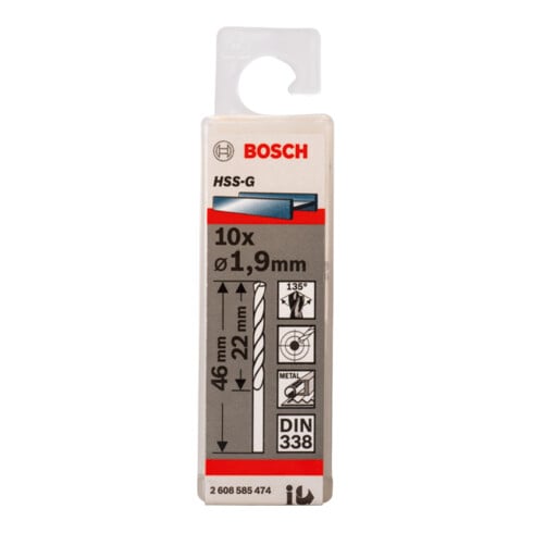Bosch Metallbohrer HSS-G DIN 338 1,9 x 22 x 46 mm