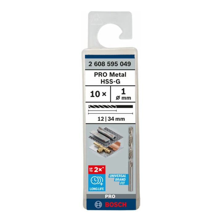 Bosch Metallbohrer HSS-G DIN 338 1 x 12 x 34 mm