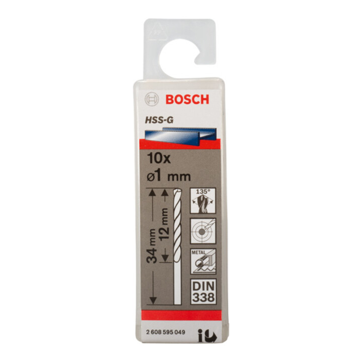 Bosch Metallbohrer HSS-G DIN 338 1 x 12 x 34 mm