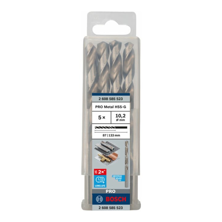Bosch Metallbohrer HSS-G DIN 338 10,2 x 87 x 133 mm
