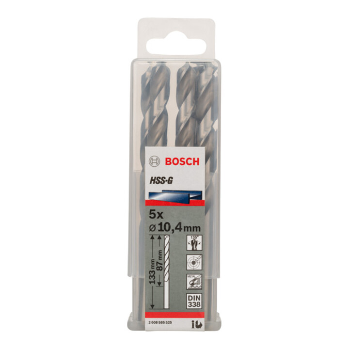 Bosch Metallbohrer HSS-G DIN 338 10,4 x 87 x 133 mm