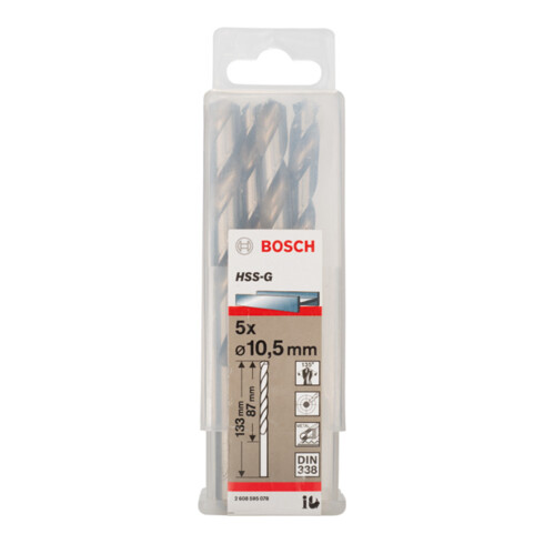 Bosch Metallbohrer HSS-G DIN 338 10,5 x 87 x 133 mm