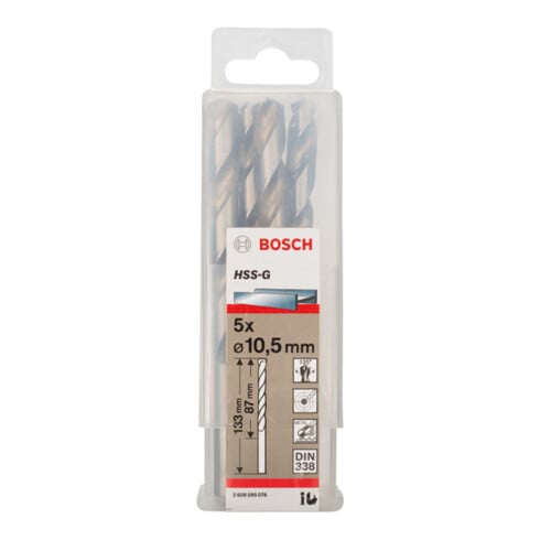 Bosch Metallbohrer HSS-G DIN 338 10,5 x 87 x 133 mm