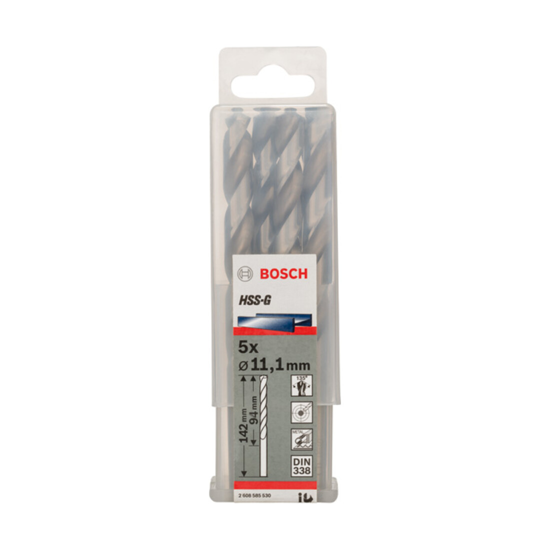 Bosch Metallbohrer HSS-G DIN 338 11,1 x 94 x 142 mm