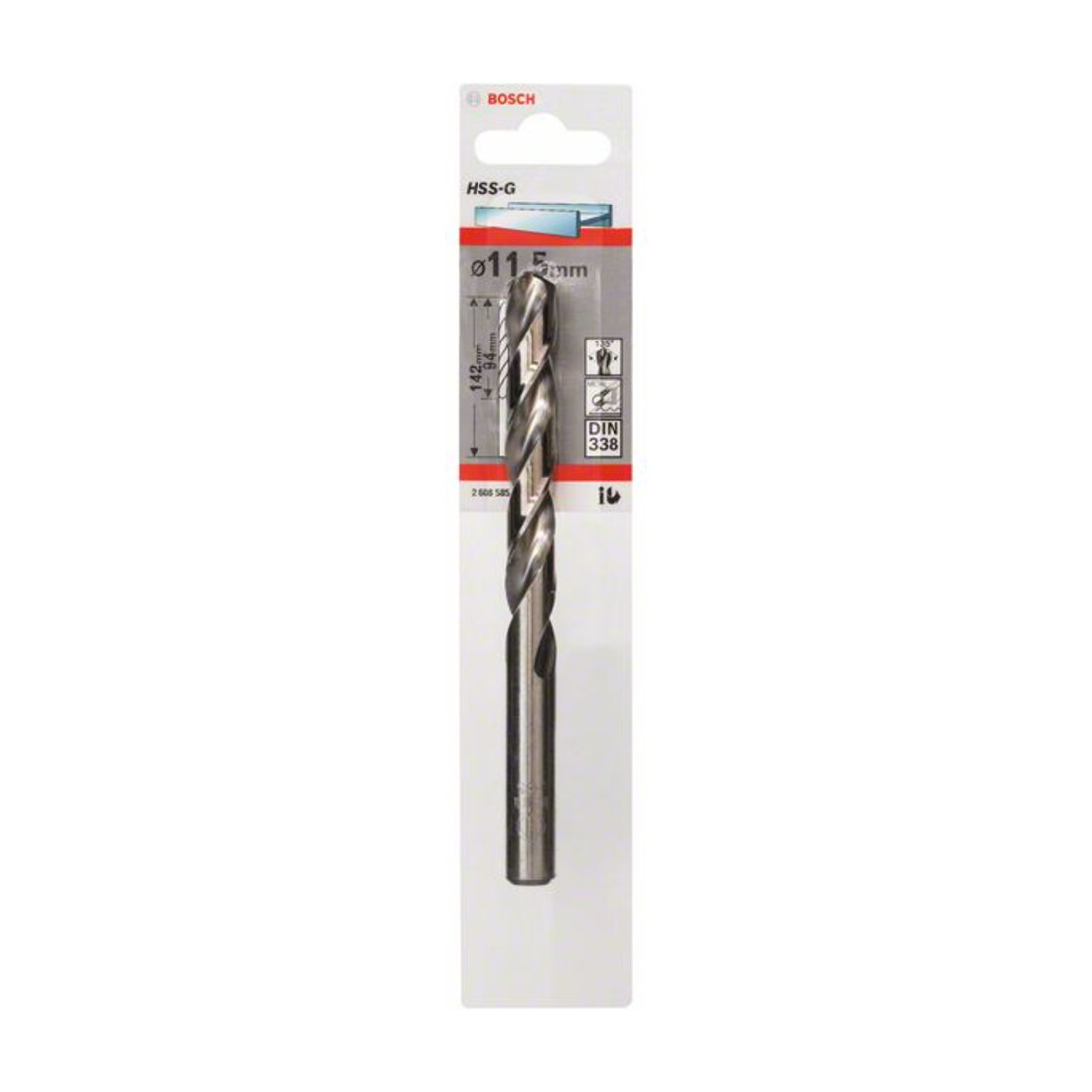Bosch Metallbohrer HSS-G, DIN 338, 11,5 x 94 x 142 mm