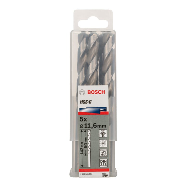 Bosch Metallbohrer HSS-G DIN 338 11,6 x 94 x 142 mm