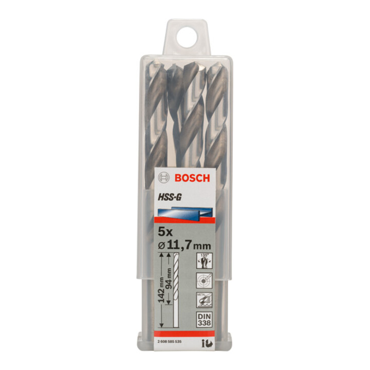 Bosch Metallbohrer HSS-G DIN 338 11,7 x 94 x 142 mm