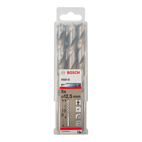 Bosch Metallbohrer HSS-G DIN 338 12,5 x 101 x 151 mm