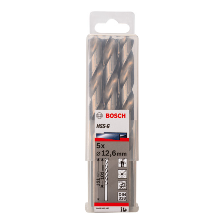 Bosch Metallbohrer HSS-G DIN 338 12,6 x 101 x 151 mm