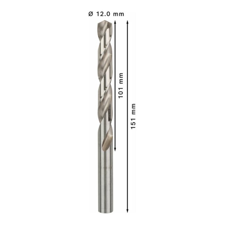 Bosch Metallbohrer HSS-G, DIN 338, 12 x 101 x 151 mm