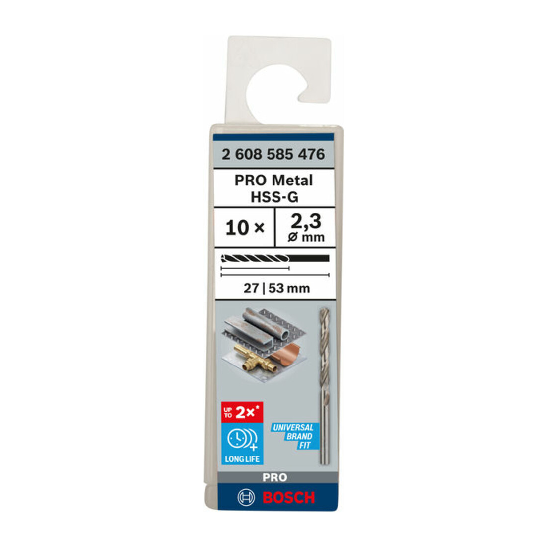 Bosch Metallbohrer HSS-G DIN 338 2,3 x 27 x 53 mm