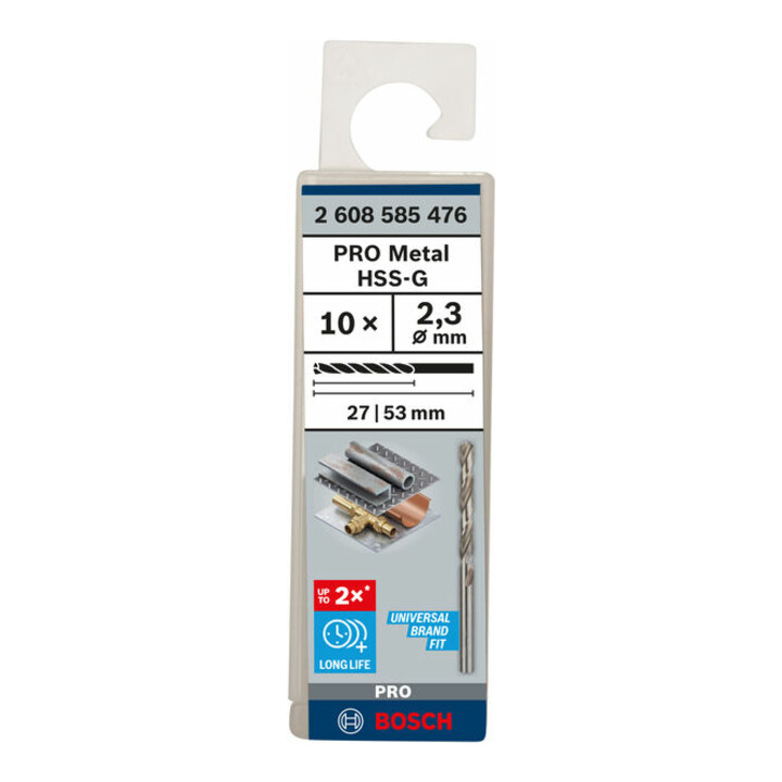 Bosch Metallbohrer HSS-G DIN 338 2,3 x 27 x 53 mm