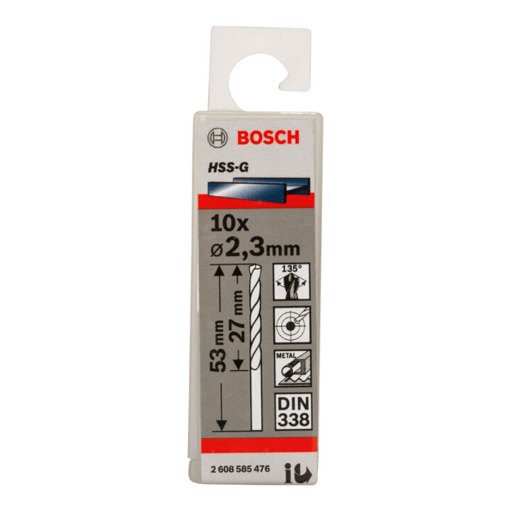 Bosch Metallbohrer HSS-G DIN 338 2,3 x 27 x 53 mm