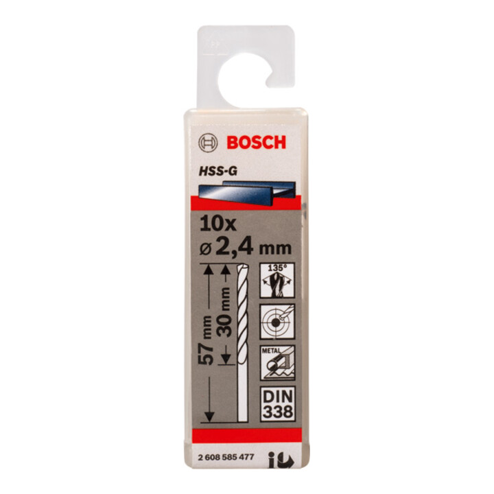 Bosch Metallbohrer HSS-G DIN 338 2,4 x 30 x 57 mm