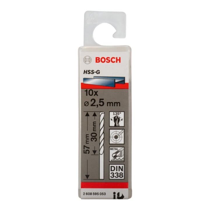 Bosch Metallbohrer HSS-G DIN 338 2,5 x 30 x 57 mm