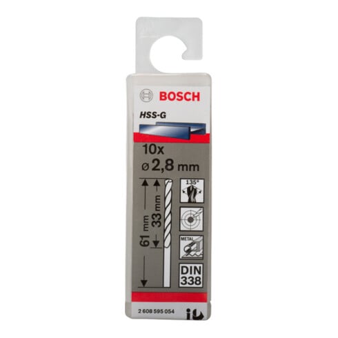 Bosch Metallbohrer HSS-G DIN 338 2,8 x 33 x 61 mm