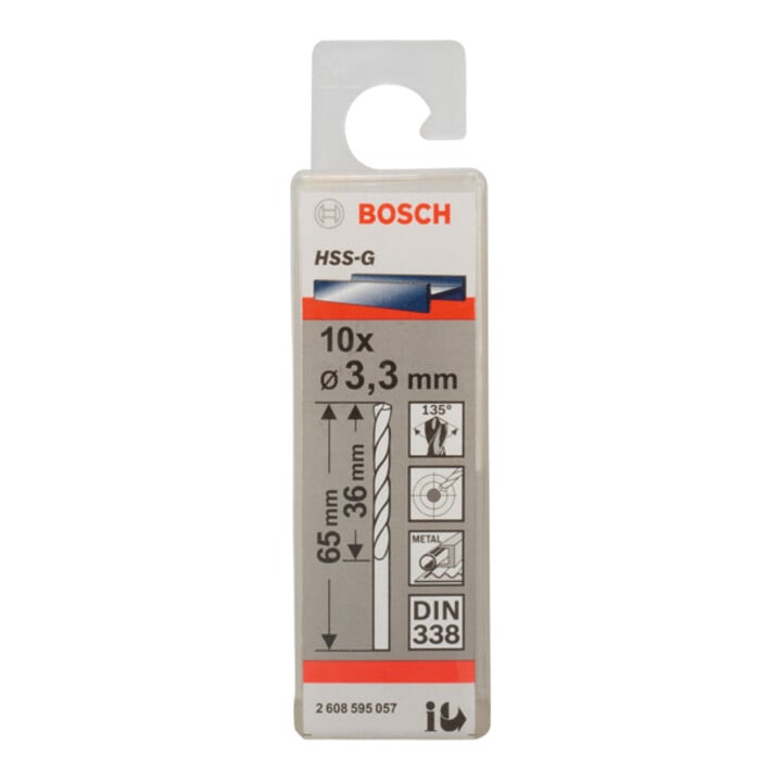 Bosch Metallbohrer HSS-G DIN 338 3,3 x 36 x 65 mm